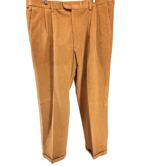 Set of 2 Keithmoor Corduroy Pleated Trousers Tan/Olive Size 42R‎ Men Classic Fit